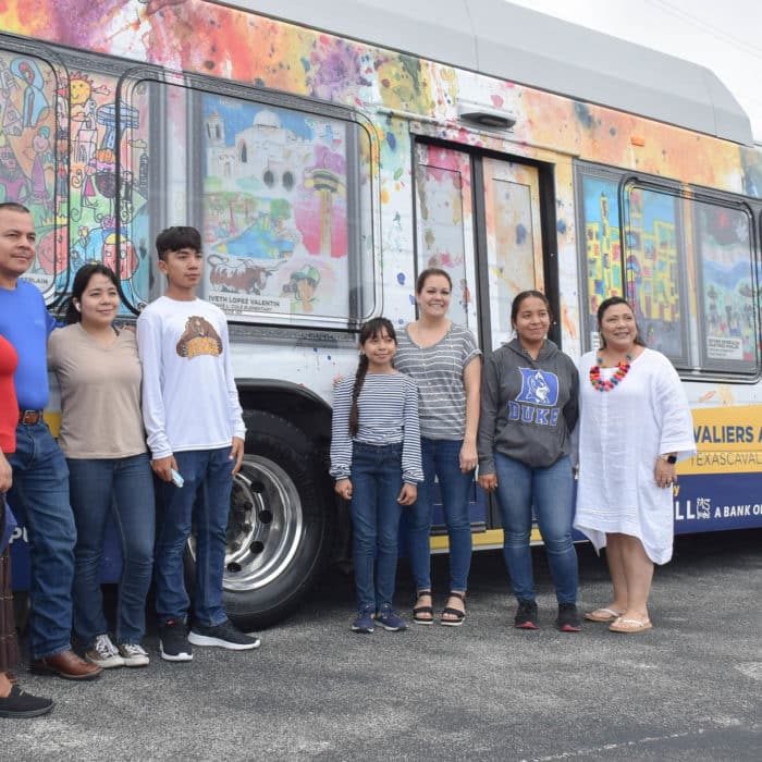 Art bus wrap in San Antonio