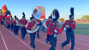 Southside ISD Lighting of the S Parade band