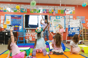 Students in the classroom.