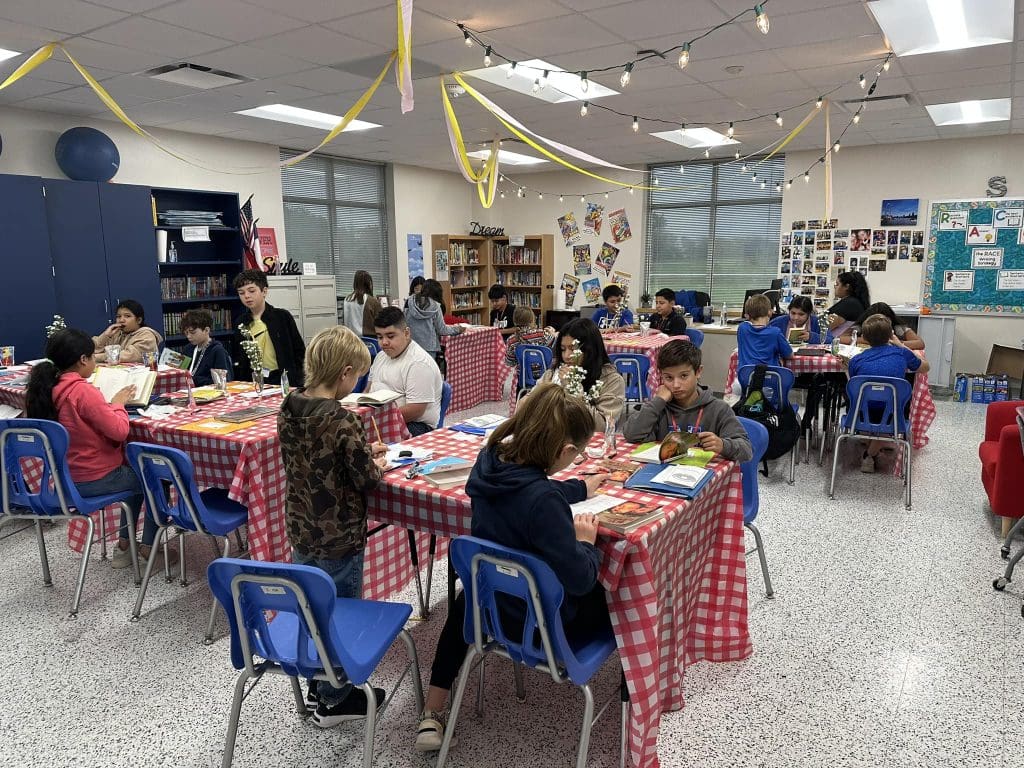 Book tasting set up