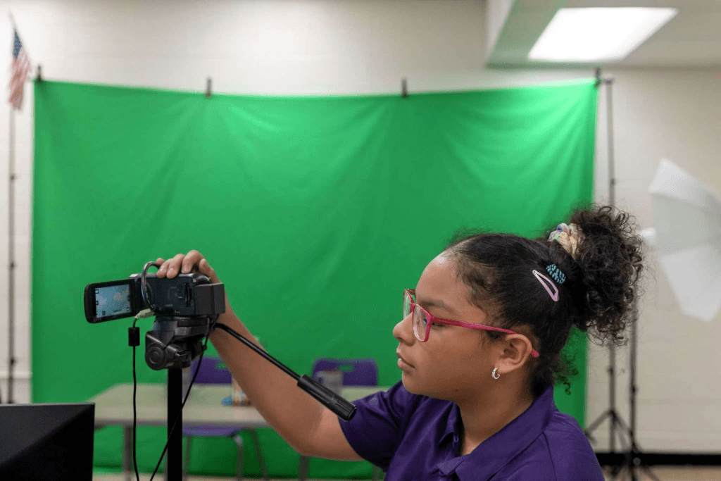 Edgewood student with camera