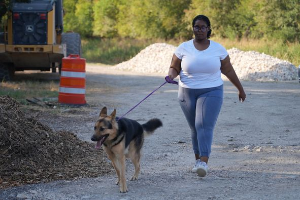 Judson JROTC student walks dog