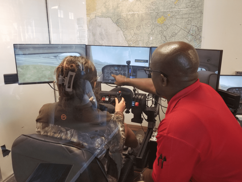 Student getting hands-on experience at Torch Athena Aviation