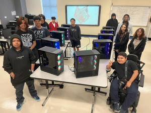 IT students with finished computers