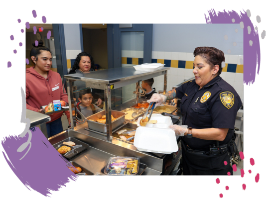 Members of SAISD Police Department visited several campuses to greet students and bring them some pre-Thanksgiving cheer.