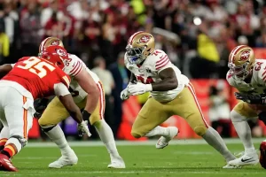 Spencer Burford playing in Superbowl LVIII