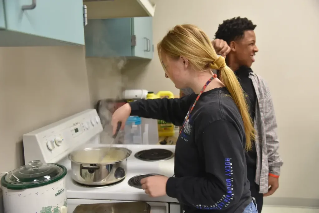 Lackland ISD CTE students learning to cook