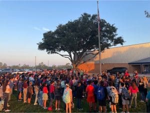 kids around the pole