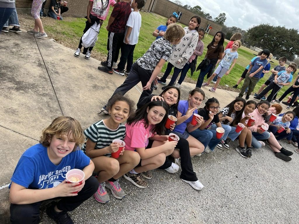 students eating ice cream during recess