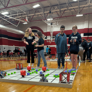 robotics students excited at the competition