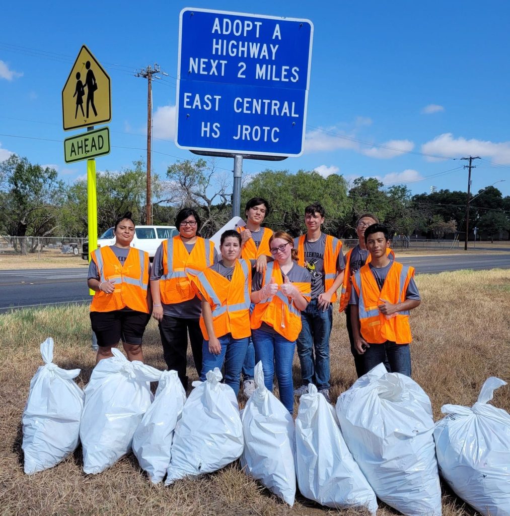 East Central JROTC cleaning highway