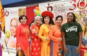 Smiling group picture at the lunar festival