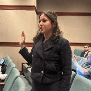 Royal ISD Student raising hand at UIL competition