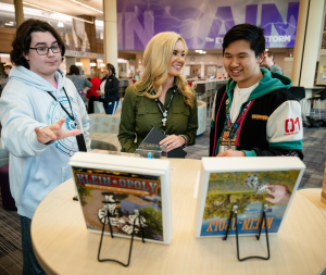Klein ISD Students with Monopoly-Inspired Board Game