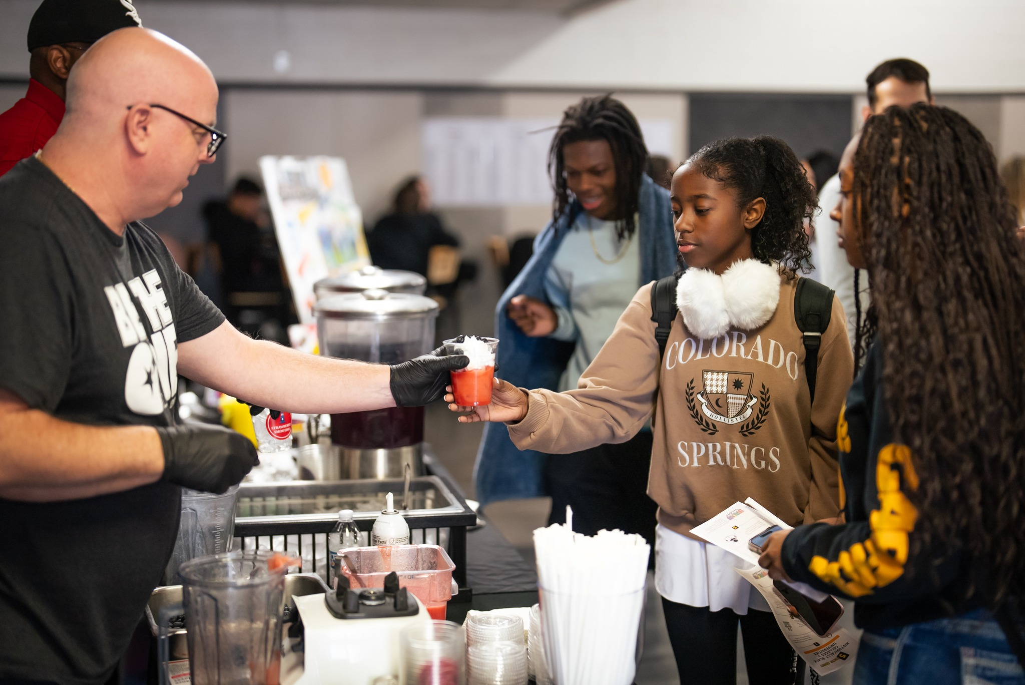LISD Student with nutrition refreshment
