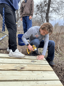 Georgetown ISD students participating in constructing the trail.