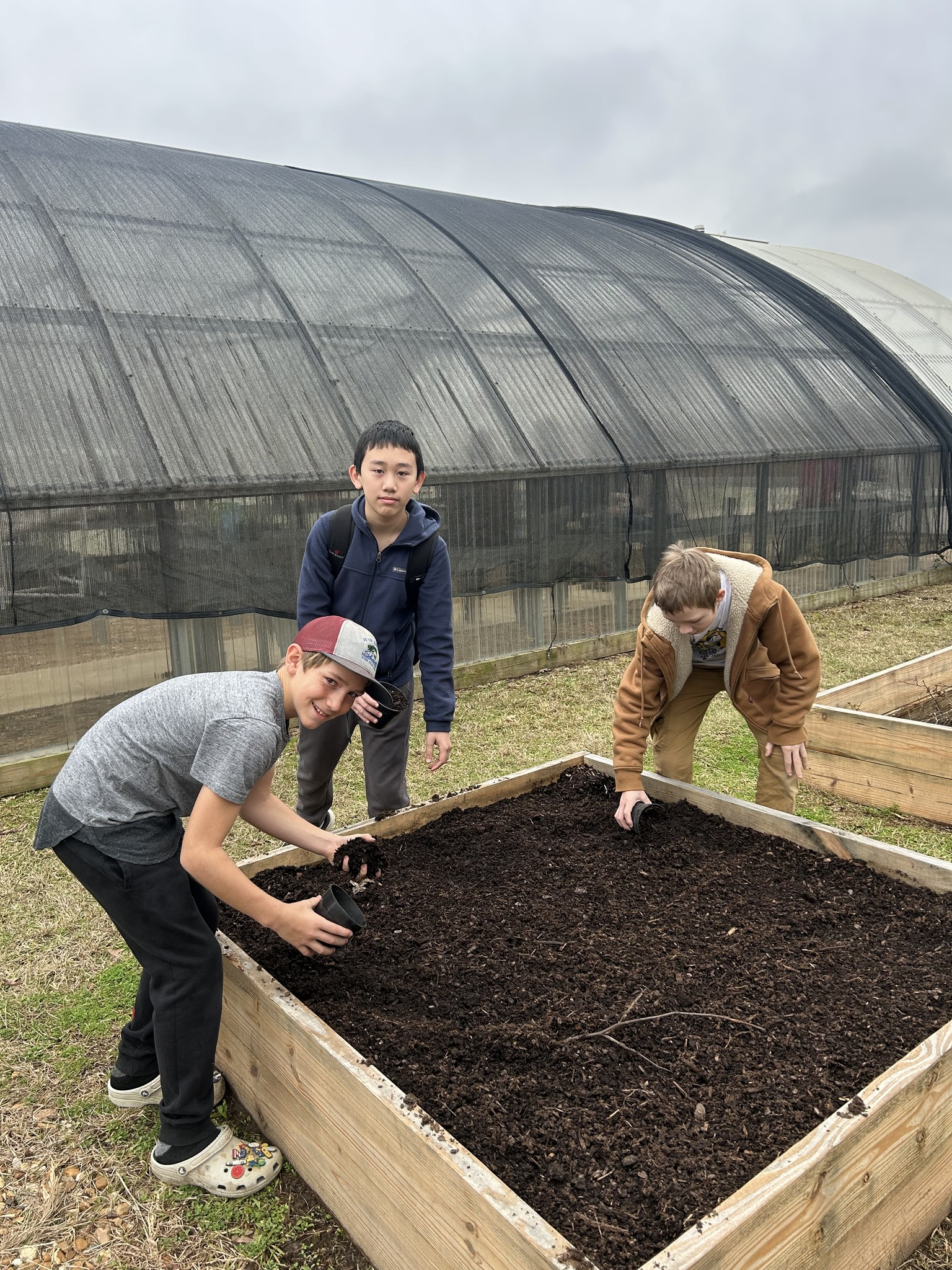 Woodville ISD Middle School at greenhouse