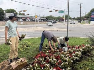 Judson ISD students planting community garden