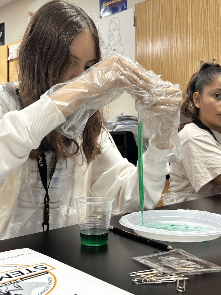 STEMKAMP students making gel worms