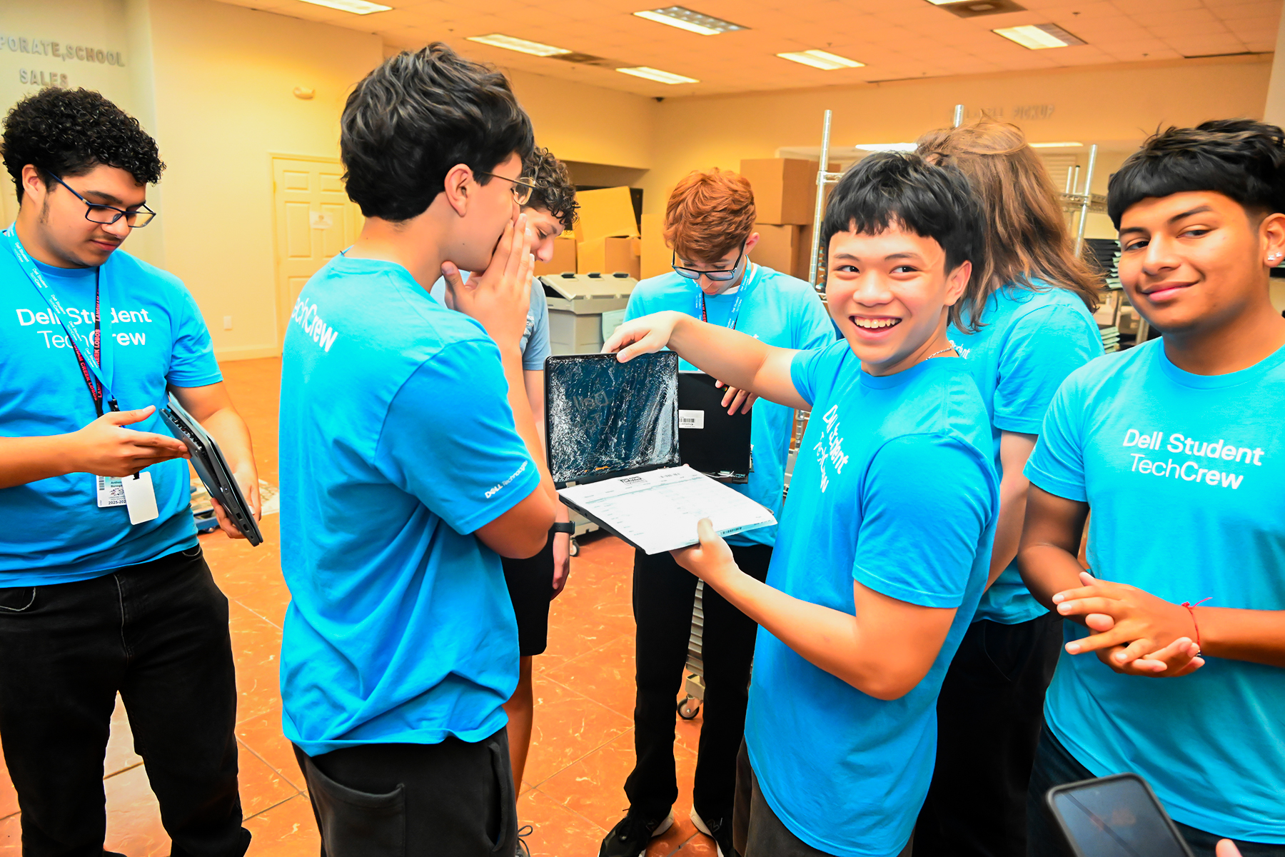 CFISD IT students holding Chromebooks