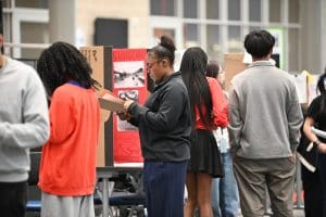 Alief students presentation being judged