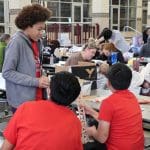 Cypress-Fairbanks students collaborating on task