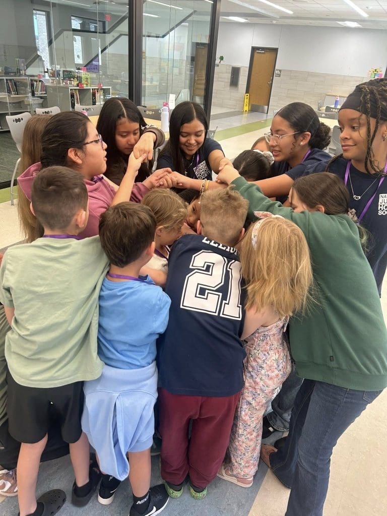 Elgin ISD students doing team bonding exercise