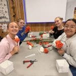 Fairfield ISD students creating floral arrangements