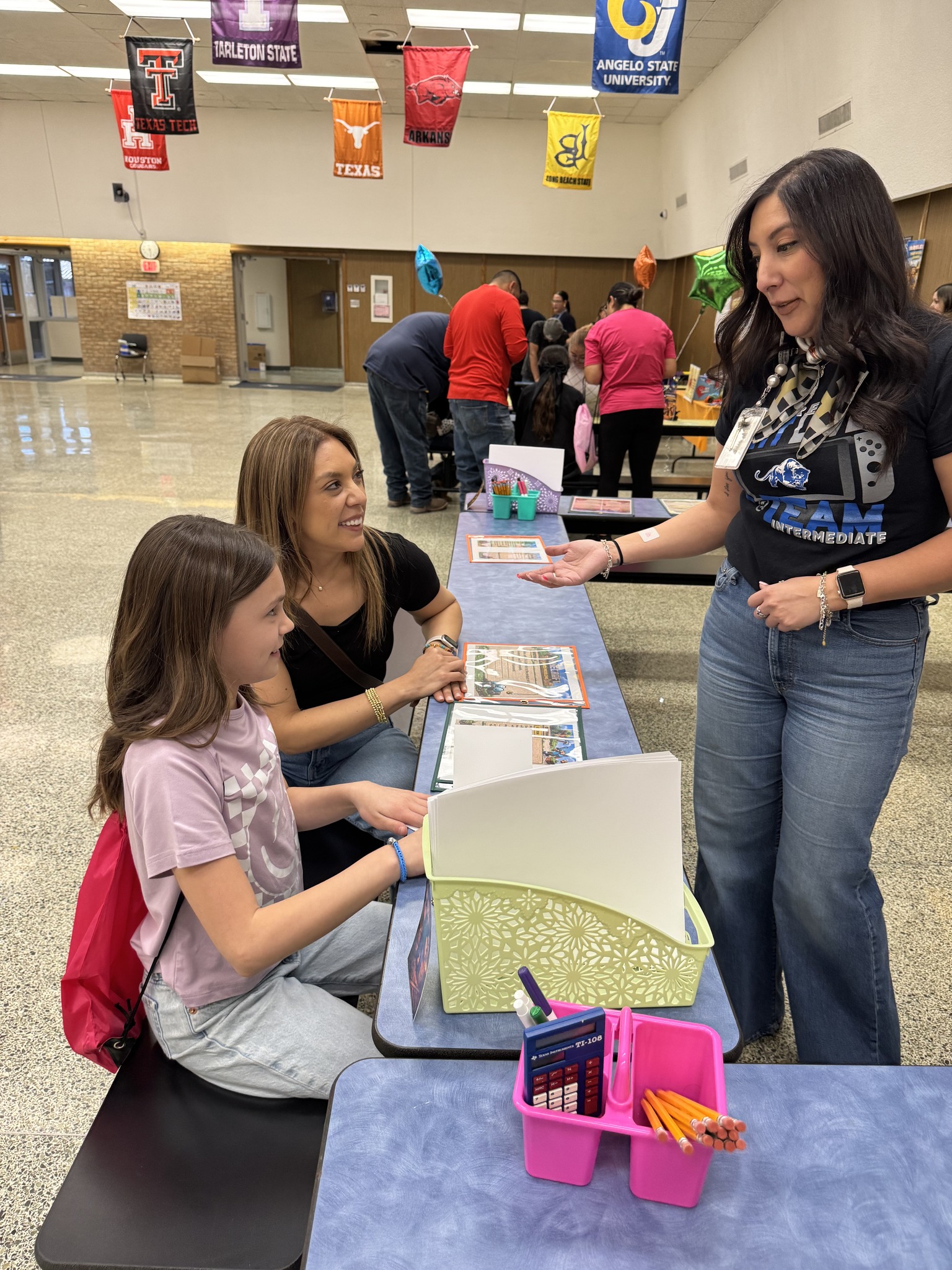Fort Stockton ISD student and parent working with faculty