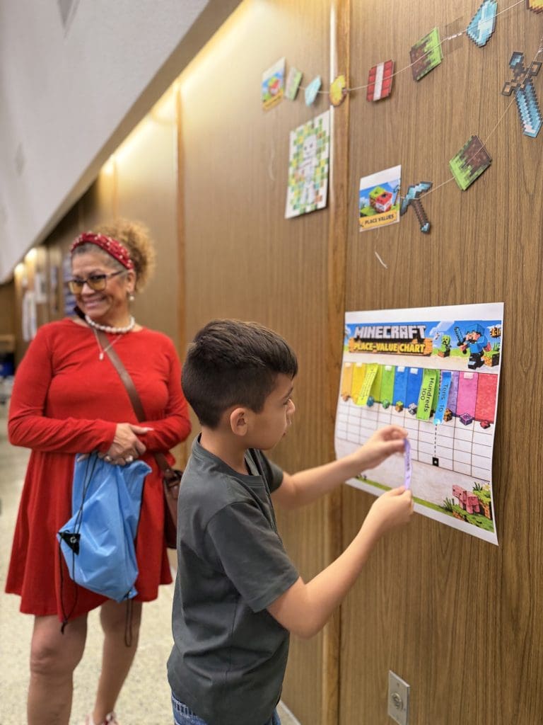 Fort Stockton ISD student playing interactive math game